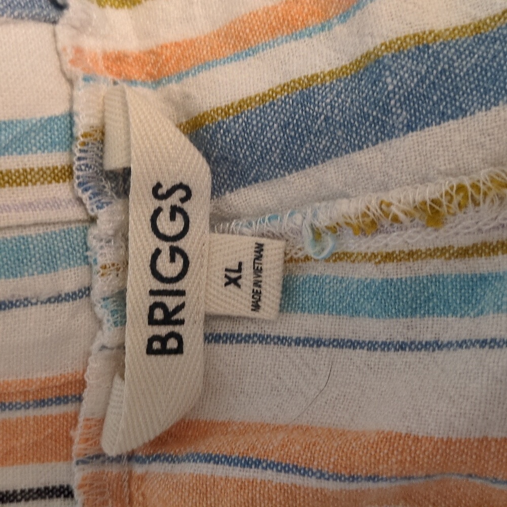 Briggs New York Multi-Color Pastel Striped Linen Rayon Blend Shorts - Picture 9 of 11